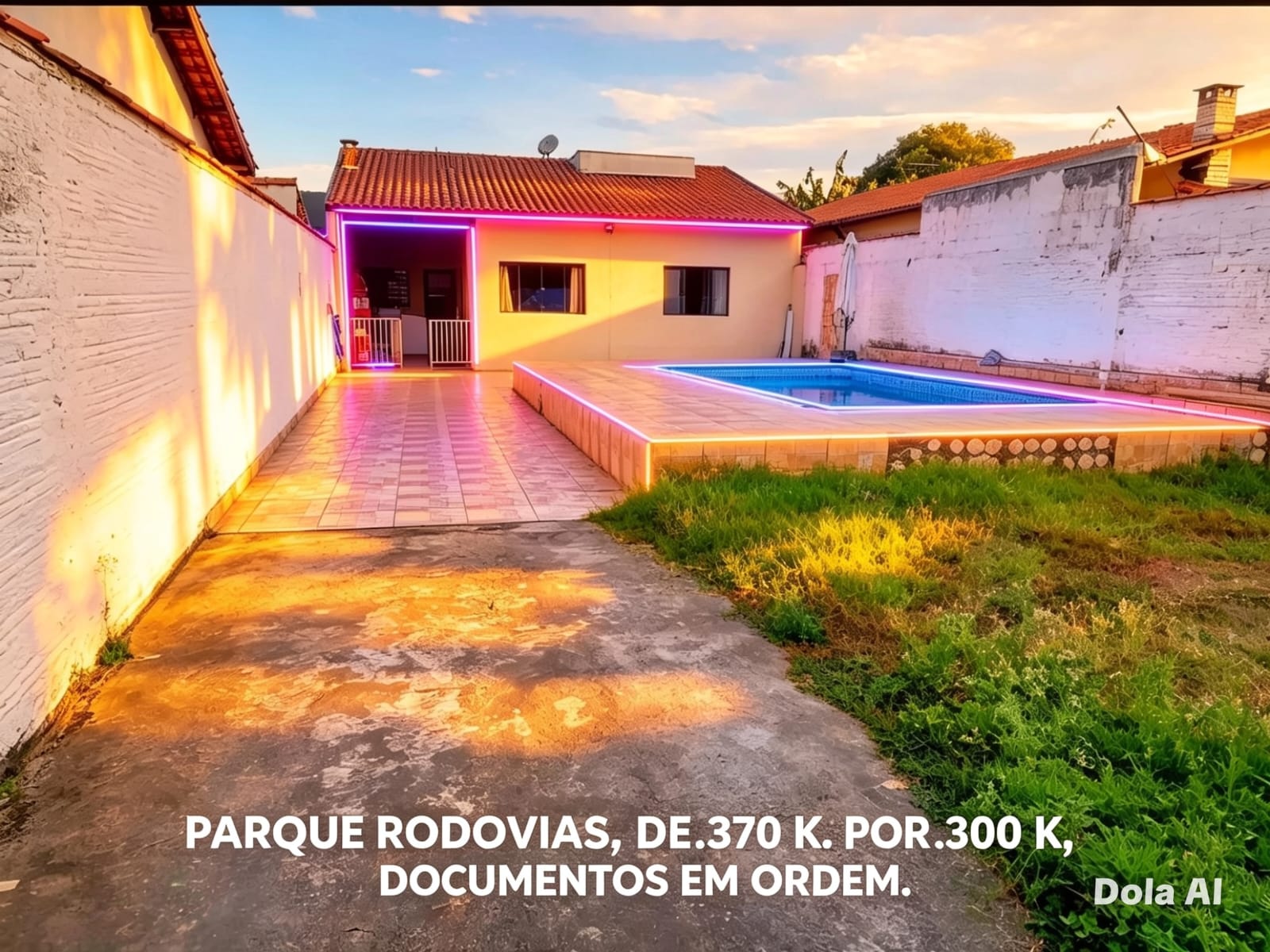 SUÍTE, PISCINA E CHURRASQUEIRA